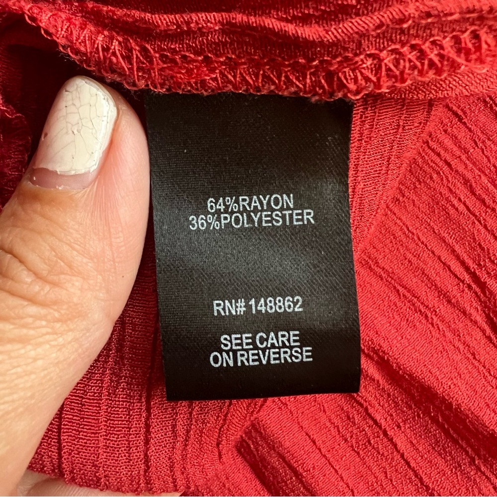 Torrid Crinkle Gauze Button Down Color: Lava Red … - image 2